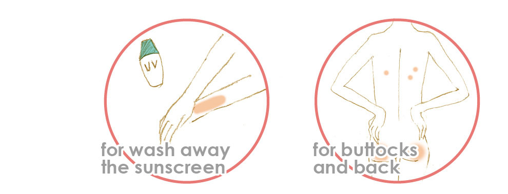 落ちにくい日焼け止めにスッキリケア。おしりや背中のぶつぶつにつるつるケア